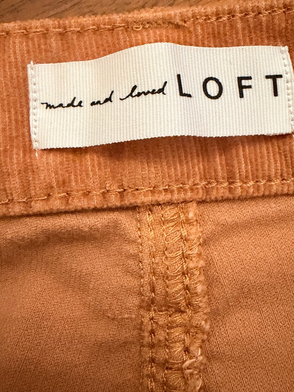 LOFT High Waist Skinny Corduroy Pants Burnt Orange/Terracotta Size 6 (28)